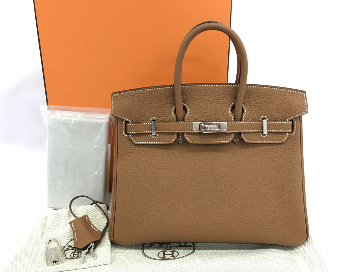 HERMES Birkin 25 gold silver metal fittings Togo U engraving handbag