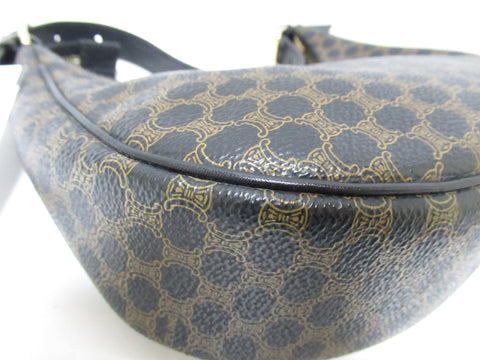 CELINE CELINE Celine Macadam pattern one-shoulder semi-shoulder handbag black black Ava handbag