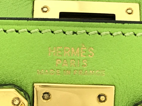 HERMES Kelly mini Kelly Gulliver apple green gold hardware handbag