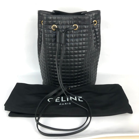 CELINE C Charm Small Leather Backpack/Rucksack Black Rucksack