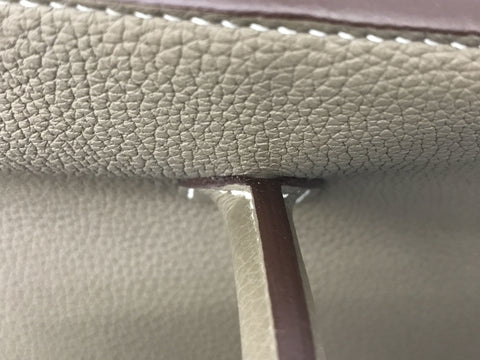 HERMES Birkin Birkin 40 Togo Etoupe Silver metal fittings Z carved handbag