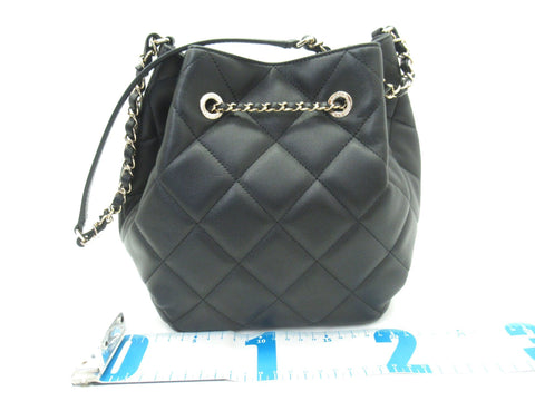 CHANEL drawstring shoulder matelasse here mark drawstring purse G card serial seal shoulder bag