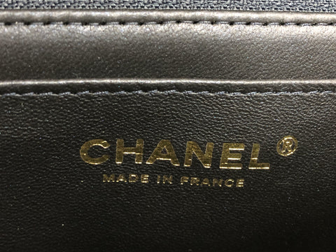 CHANEL CHANEL Top Handle 2WAY Shoulder Lamb Metallic Navy GP Shoulder Bag