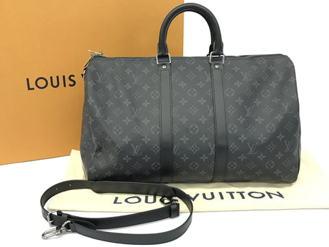 LOUIS VUITTON Monogram Louis Vuitton Monogram Eclipse Keepall 45 Bandouliere Boston Bag