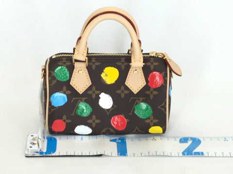 LOUIS VUITTON Monogram Louis Vuitton Latest Yayoi Kusama Collaboration LV X YK Nano Speedy Handbag