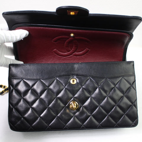 CHANEL matelasse W flap 25 gold metal fittings No. 4 card seal shoulder bag