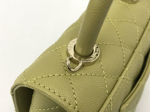 CHANEL Coco Handle XXS Caviar Green GP Shoulder Bag