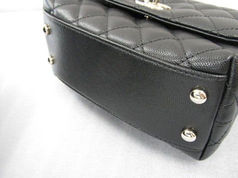 CHANEL Caviar Skin Coco Handle XXS IC Serial Plate W18cm Handbag Handbag