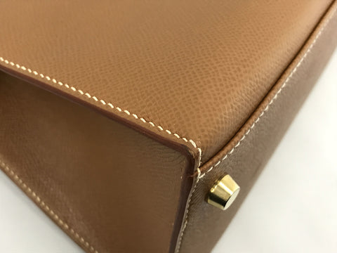 HERMES Kelly Kelly 28 Kushvel Gold GP □A handbag