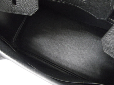 HERMES HERMES Birkin 30 black Epson SV metal fittings Q carved seal handbag handbag