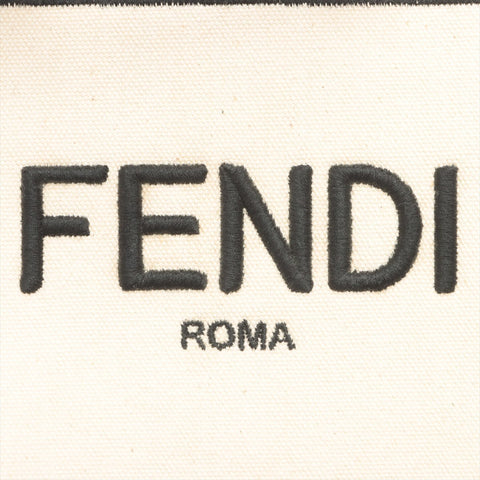 FENDI ROMA MINI Canvas 2WAY Handbag Beige 8BH380 Handbag