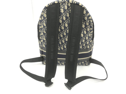 Dior Trotter Christian Oblique Jacquard Backpack/Rucksack Navy rucksack with papers