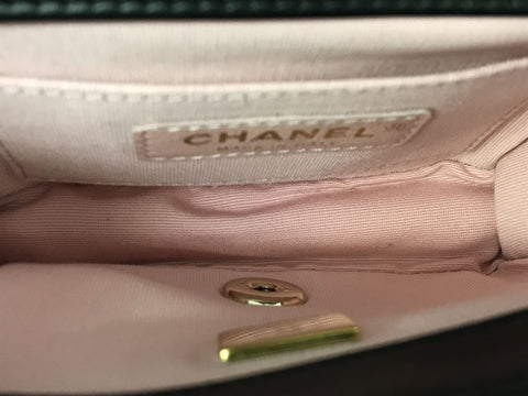 CHANEL CHANEL chain shoulder tweed X lamb pink x black GP shoulder bag