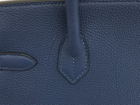 HERMES Birkin Birkin 30 Togo blue series SV metal fittings D engraving handbag