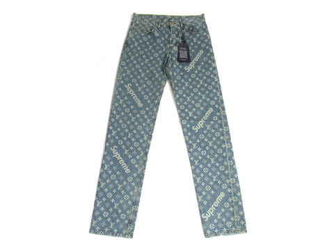 LOUIS VUITTON Supreme Vuitton Monogram Denim Pants Size 28 Pants