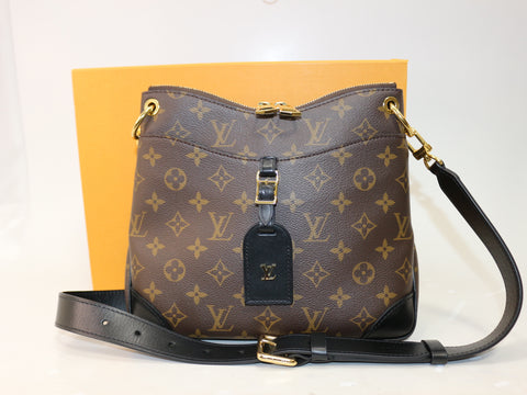 LOUIS VUITTON Odeon NM PM Monogram Leather Black Shoulder Bag