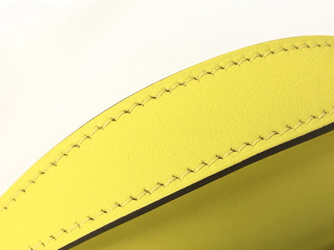 HERMES Unused Pochette Kelly Swift Lime SV Metal Fittings U Engraved Handbag