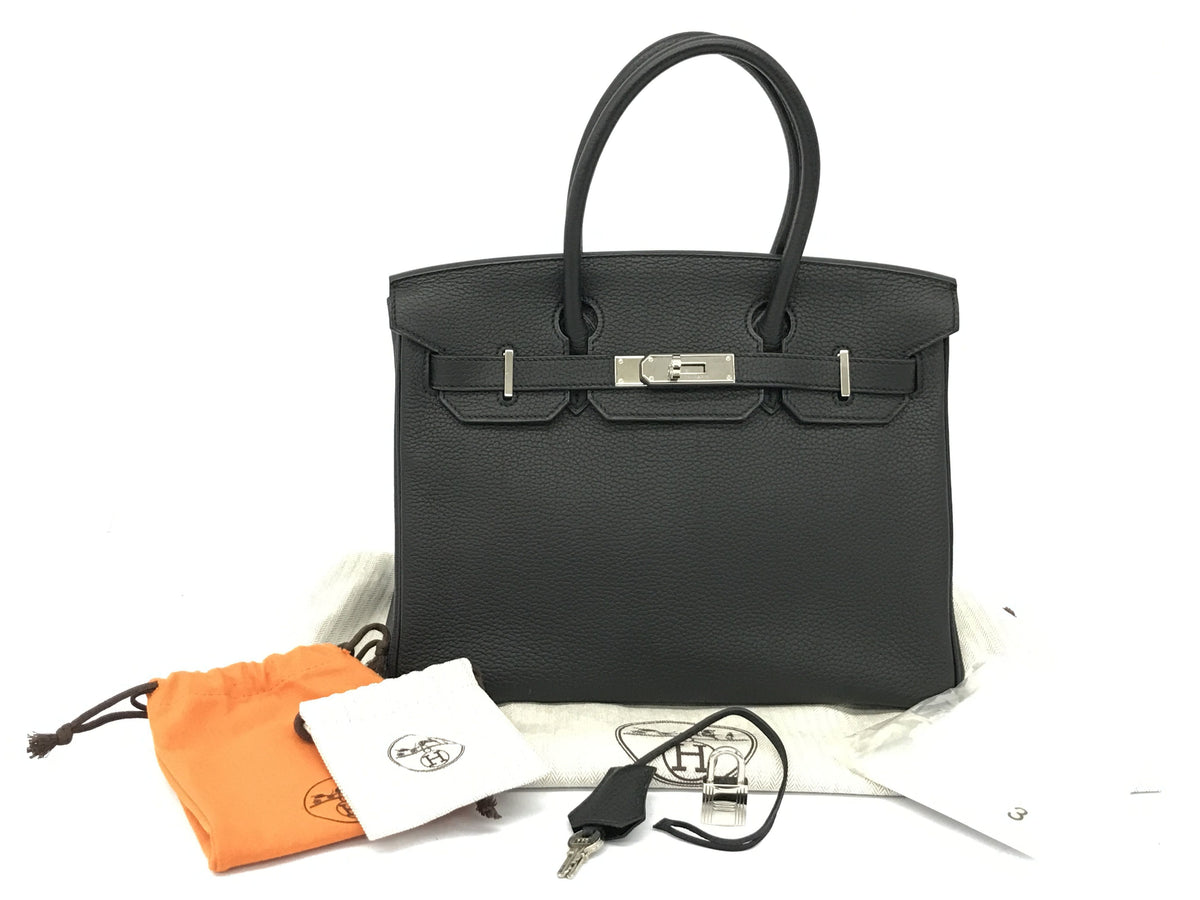 HERMES Birkin Birkin 30 Togo black SV metal fittings □L handbag