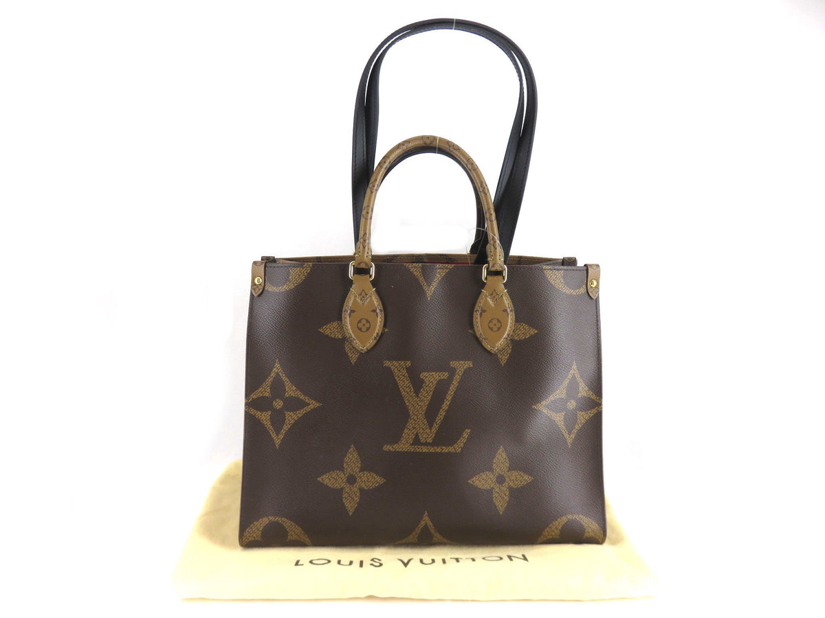 LOUIS VUITTON Louis Vuitton On The Go MM Monogram Reverse M45321 New Tote Bag