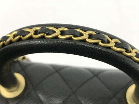 CHANEL Caviar Skin 2023 Model Coco Handle xs Caviar Skin Black x Gold Metal Fittings GD Metal Fittings Vintage Processing A92990 B10382 94305 Serial Plate UPH5JPE1 New Unused Cloth Cover Bag Box Booklet Ribbon Handbag