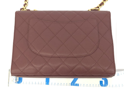 CHANEL Caviar Skin Burgundy Single 2way Shoulder Bag