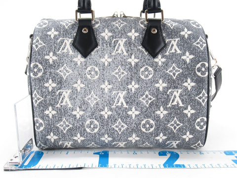 LOUIS VUITTON Louis Vuitton Speedy Bandouliere 25 Denim Black Shoulder Bag