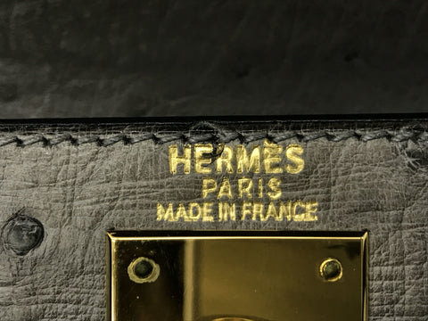 HERMES Kelly Kelly 28 ostrich mousse GP □C handbag