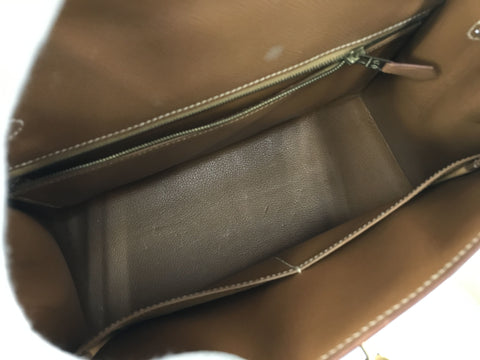 HERMES Kelly Kelly 28 Kushvel Gold GP □A handbag