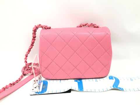 CHANEL matelasse mini matelasse caviar skin pink shoulder bag