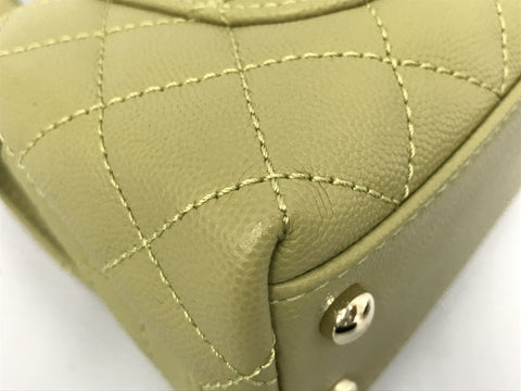 CHANEL Coco Handle XXS Caviar Green GP Shoulder Bag