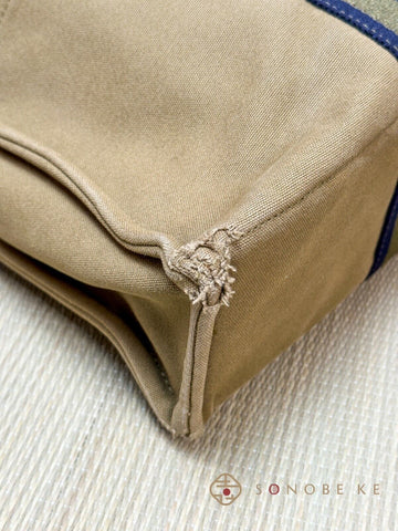 HERMES Fourre Tout MM Hand Tote Bag Canvas Khaki Green 【B】