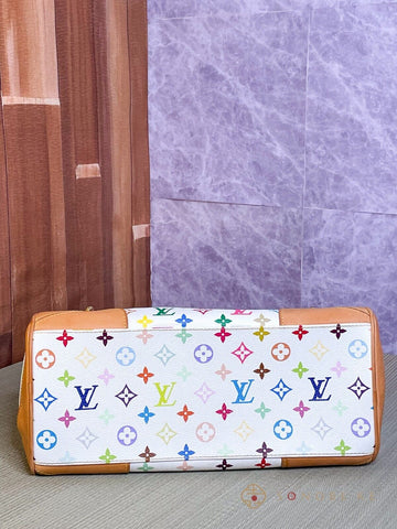 LOUIS VUITTON Claudia White Multicolor Monogram Hand Bag M40193 LV 【S】