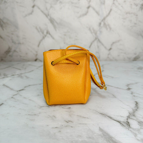 HERMES Vespa Pouch V-Epson 〇Y Leather Bag Mini Yellow JPBrandy