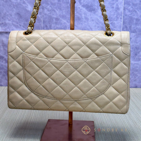 CHANEL Matelasse  Double W Flap Paris Limited Classic Shoulder Bag Beige【SS】