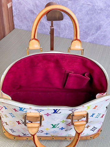 Louis Vuitton Alma PM White Multicolor Monogram Handbag M92647 【S】