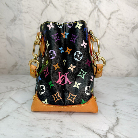 Louis Vuitton Audra Black Multicolor Monogram Handbag Murakami M40048 SONOBE KE