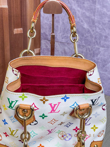 Louis Vuitton Audra White Multicolor Monogram Handbag M40047 【S】