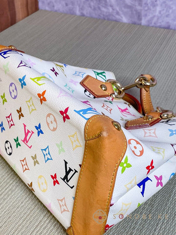 Louis Vuitton Audra White Multicolor Monogram Handbag M40047 【S】