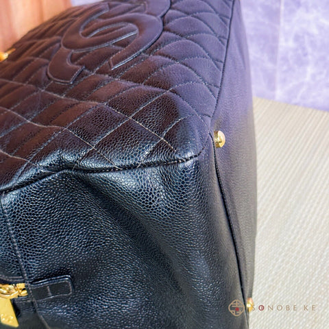 CHANEL Quilted GST Caviar Skin CCmark All Chain Grand Shopping Tote Bag No.7【S】