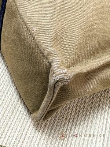 HERMES Fourre Tout MM Hand Tote Bag Canvas Khaki Green 【B】