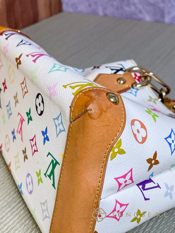 Louis Vuitton Audra White Multicolor Monogram Handbag M40047 【S】