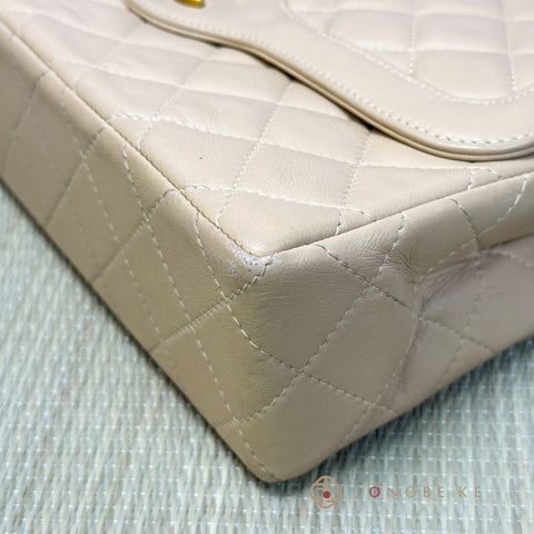 CHANEL Matelasse  Double W Flap Paris Limited Classic Shoulder Bag Beige【SS】