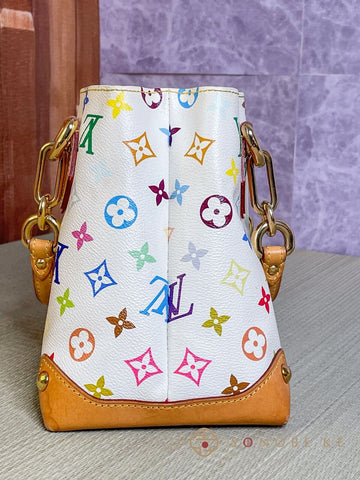 Louis Vuitton Audra White Multicolor Monogram Handbag M40047 【S】