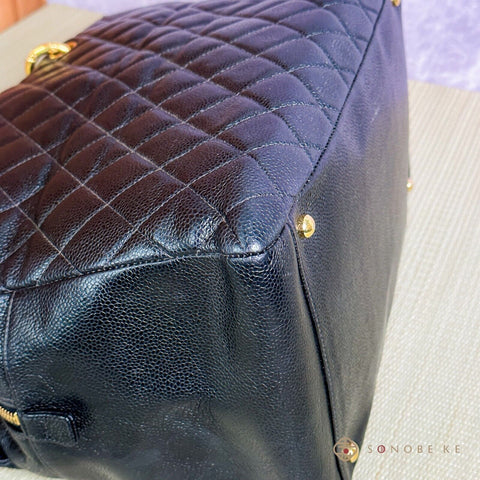 CHANEL Quilted GST Caviar Skin CCmark All Chain Grand Shopping Tote Bag No.7【S】