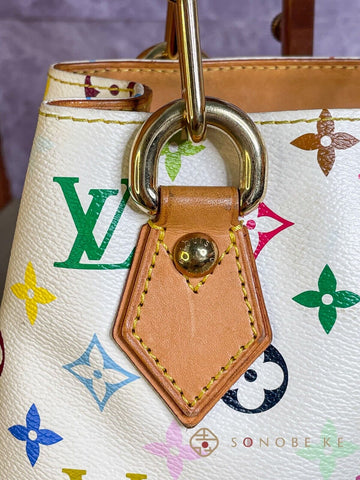 Louis Vuitton Audra White Multicolor Monogram Handbag M40047 【S】