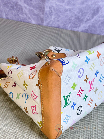 Louis Vuitton Audra White Multicolor Monogram Handbag M40047 【S】