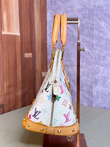 Louis Vuitton Alma PM White Multicolor Monogram Handbag M92647 【S】