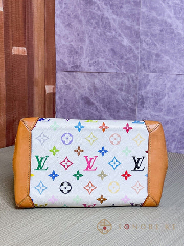 Louis Vuitton Audra White Multicolor Monogram Handbag M40047 【S】