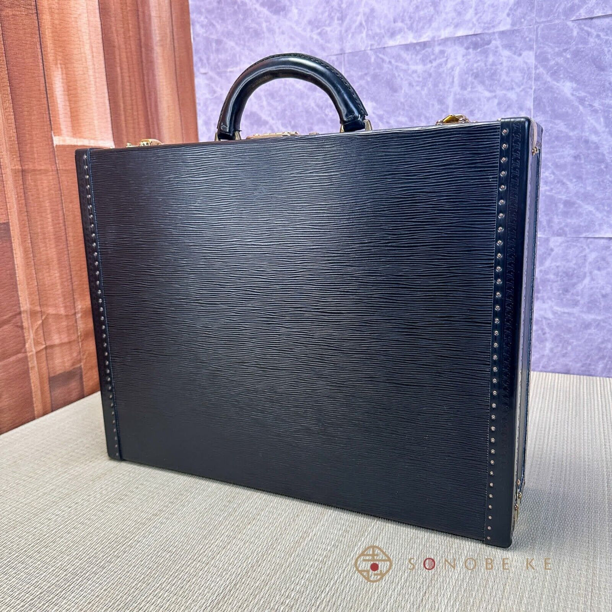 Louis Vuitton President Alzer 45 Epi Leather Attache Case Trunk Black M54212 【A】