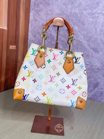 Louis Vuitton Audra White Multicolor Monogram Handbag M40047 【S】